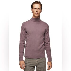 Used Mango Man Mock Turtleneck Purple Sweater